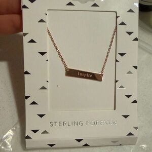 Rose Gold plated 925 silver.  'Inspire' Bar Necklace